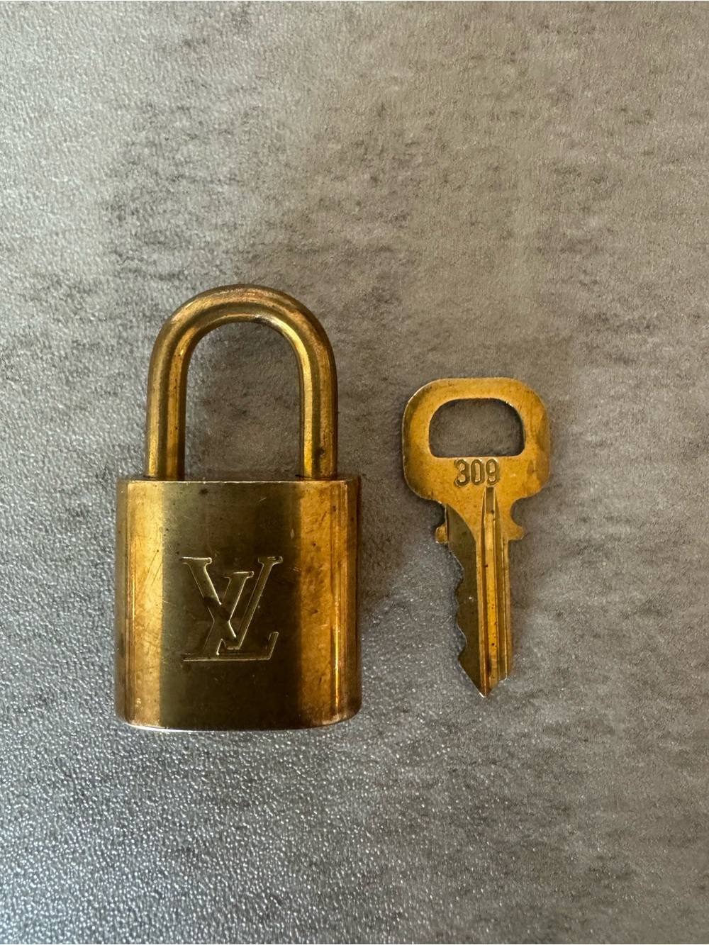 Louis Vuitton Padlock and Key - Gold Tone #309